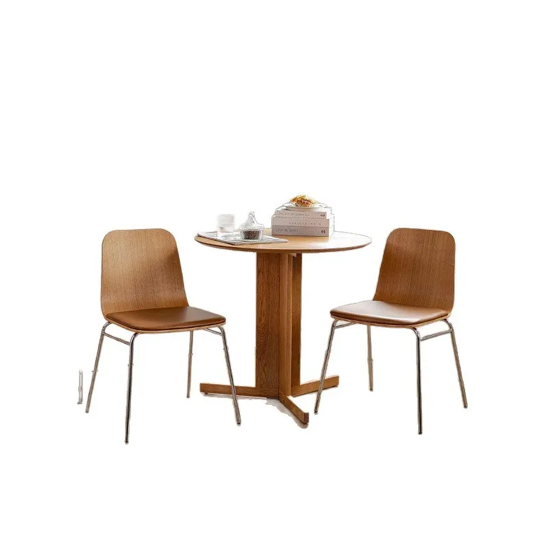 

Nordic modern simple dining chair medieval chair retro backrest cafe negotiation home restaurant wrought iron stool