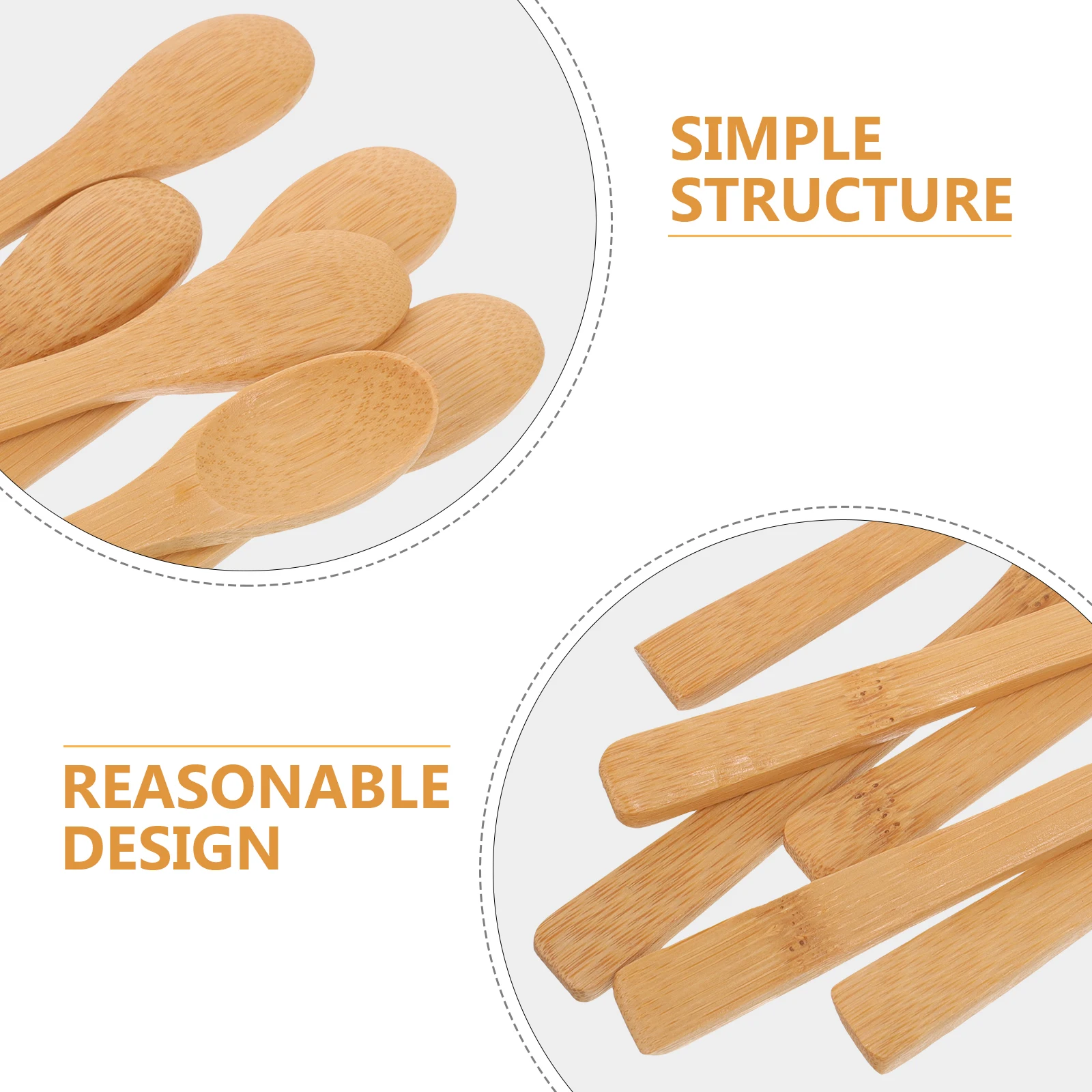 

6pcs Bamboo Jam Spoon Honey Spoon For Coffee Dessert Kitchen Stirring Long Handle Food Spoons Household Mixing Serving Ladle