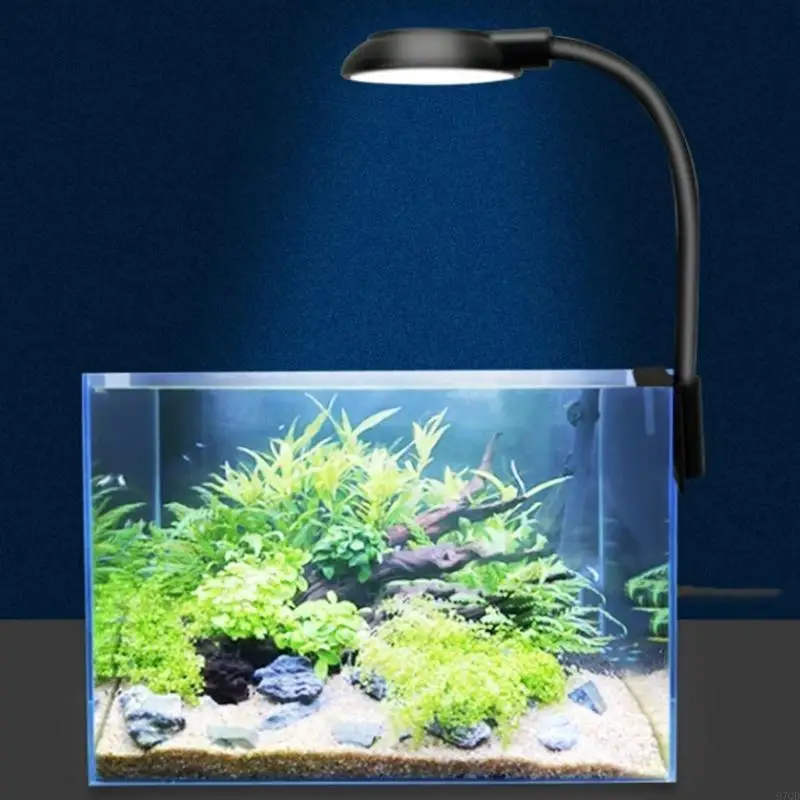 97QD Aquarium Light LED Clip Light لخزانات الأسماك مع مفاتيح الطاقة منفصلة توفير الطاقة