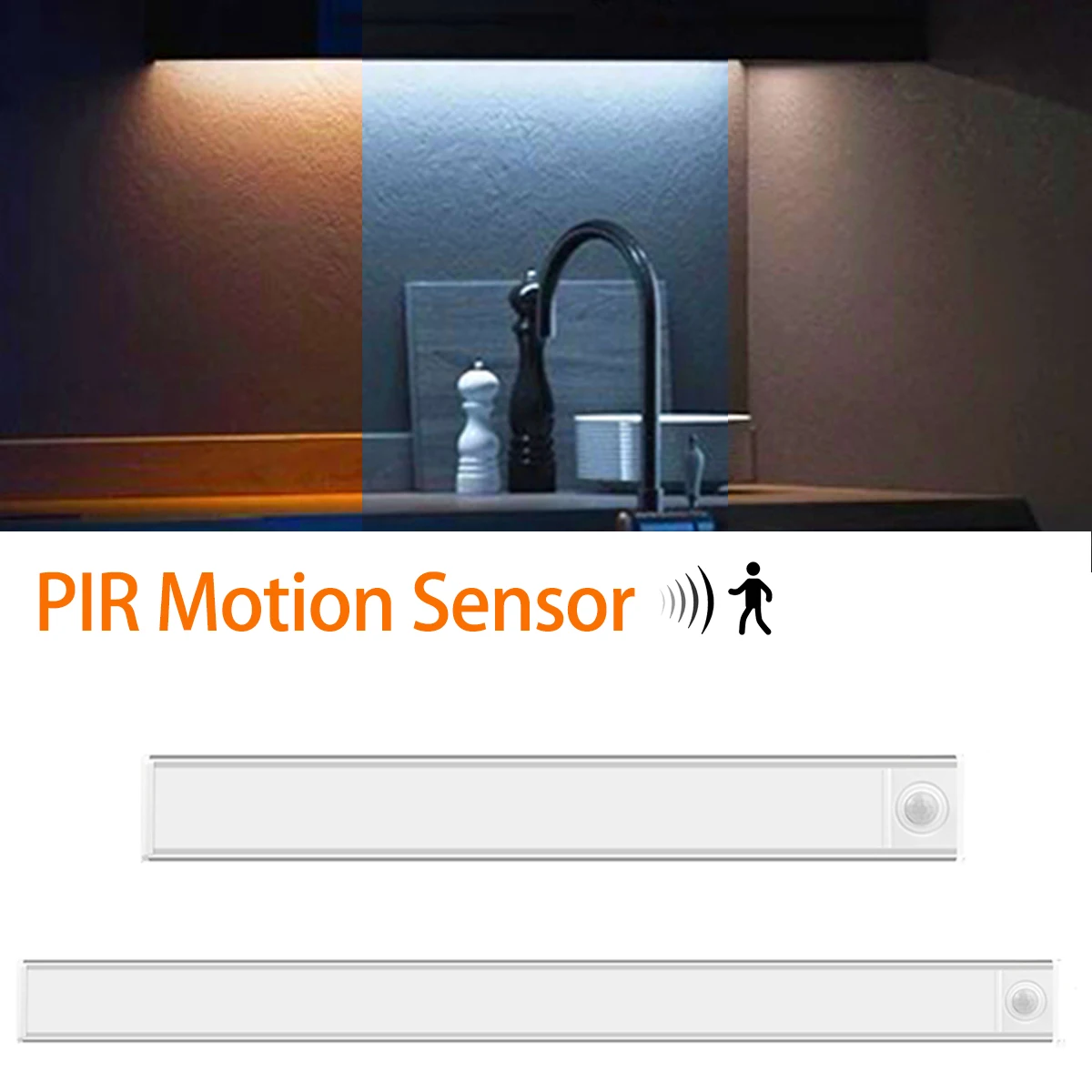 LED Human Body Sensor Light Bar Smart Magnetic Absorption Self-adhesive Night Lamp USB Rechargeable Wardrobe Cabinet Light Strip
