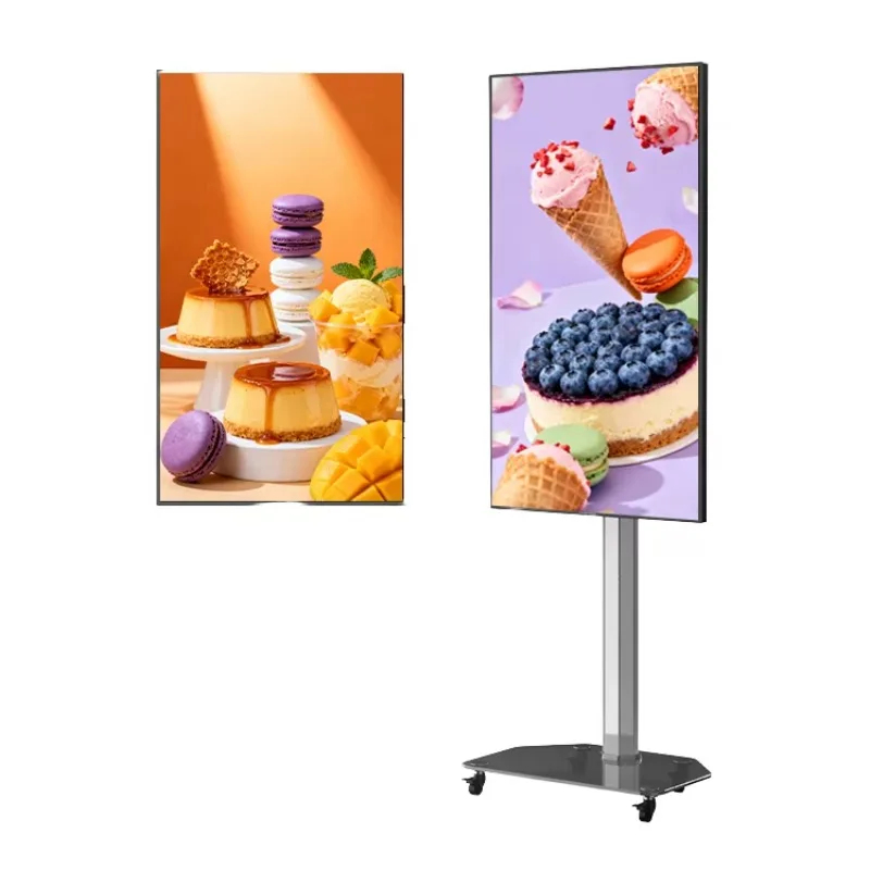 Rotatable Frameless Smart Screen Long Battery Height Adjustable Stand Silent Universal Wheel Wireless Screen Sharing