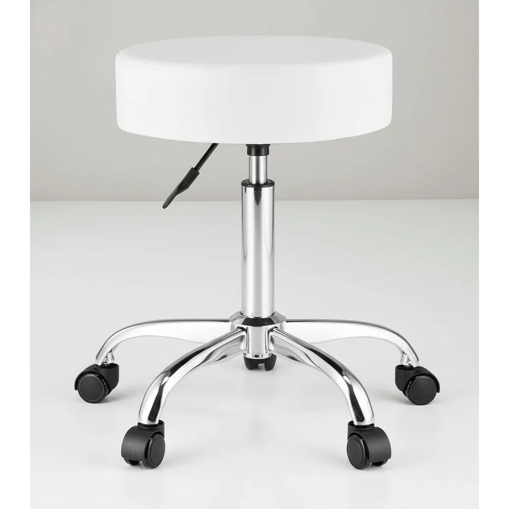 

Регулируемый по высоте вращающийся стул на колесах, вращающееся кресло из утолщенной искусственной кожи емкостью 450 фунтов для салона спа-массажной клиники