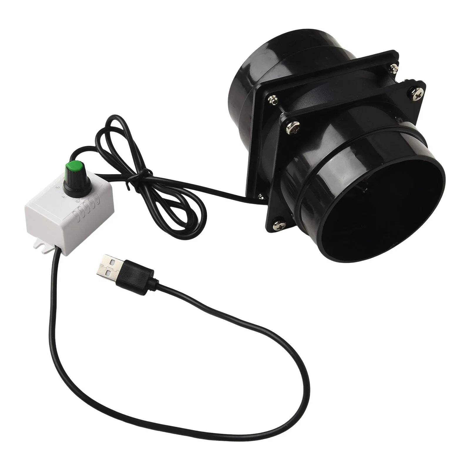 USB 5V For Exhaust Fan With Duct For Kitchen Shed Ventilation Noiseless Air Circulation Plastic Black Fume Extractor Tool
