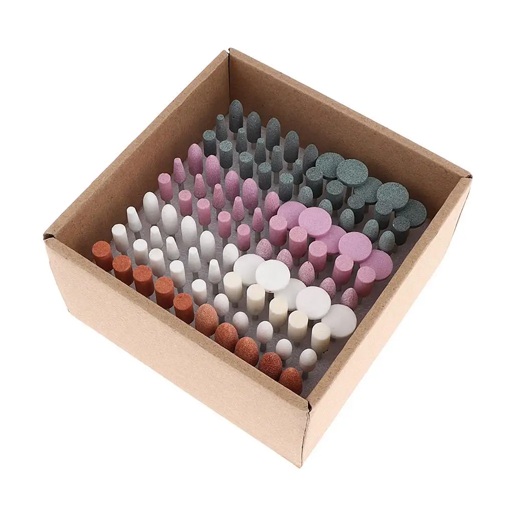 

100pcs/Set Quartz Bits, 3/32" Rotate Burr Cuticle Milling Manicure Machines Accessories, Safety Polishing Tool