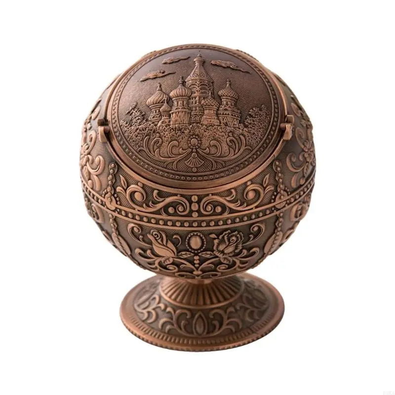 Rotating Lid Metal Ashtray Metal Construction Quick 30 Second Cleaning Indoor and Outdoor Essential