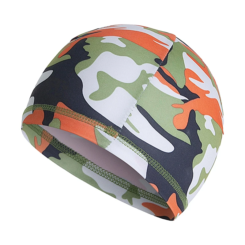 Summer Swimming Cap Plus Size Adult Ear Protection Long Hair Cover Outdoor Sports Bathing Caps Brimless Turban Beach Hats Camo