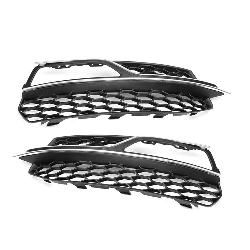 2PCS Replacement Parts Fit For  A3 S Line 2013-2016 S3 Car Fog Light Cover Lower Bumper Grill Grilles