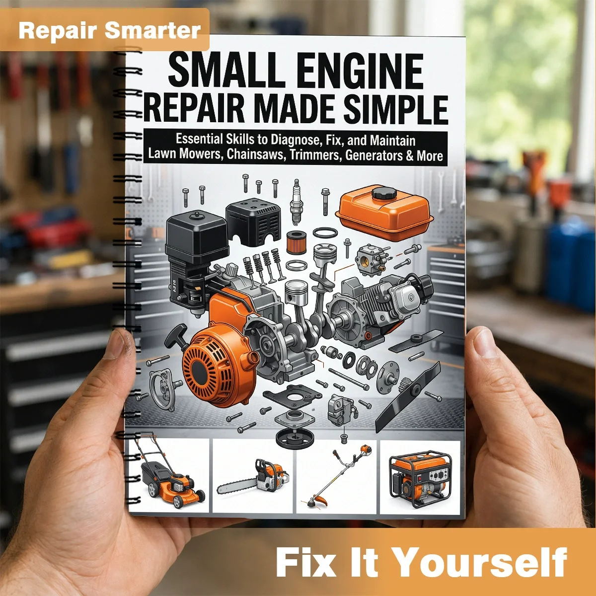 Small Engine Repair Notebook Learn Diagnosis Repair Maintenance Generator Easy Basic Skill Guide Journal Book
