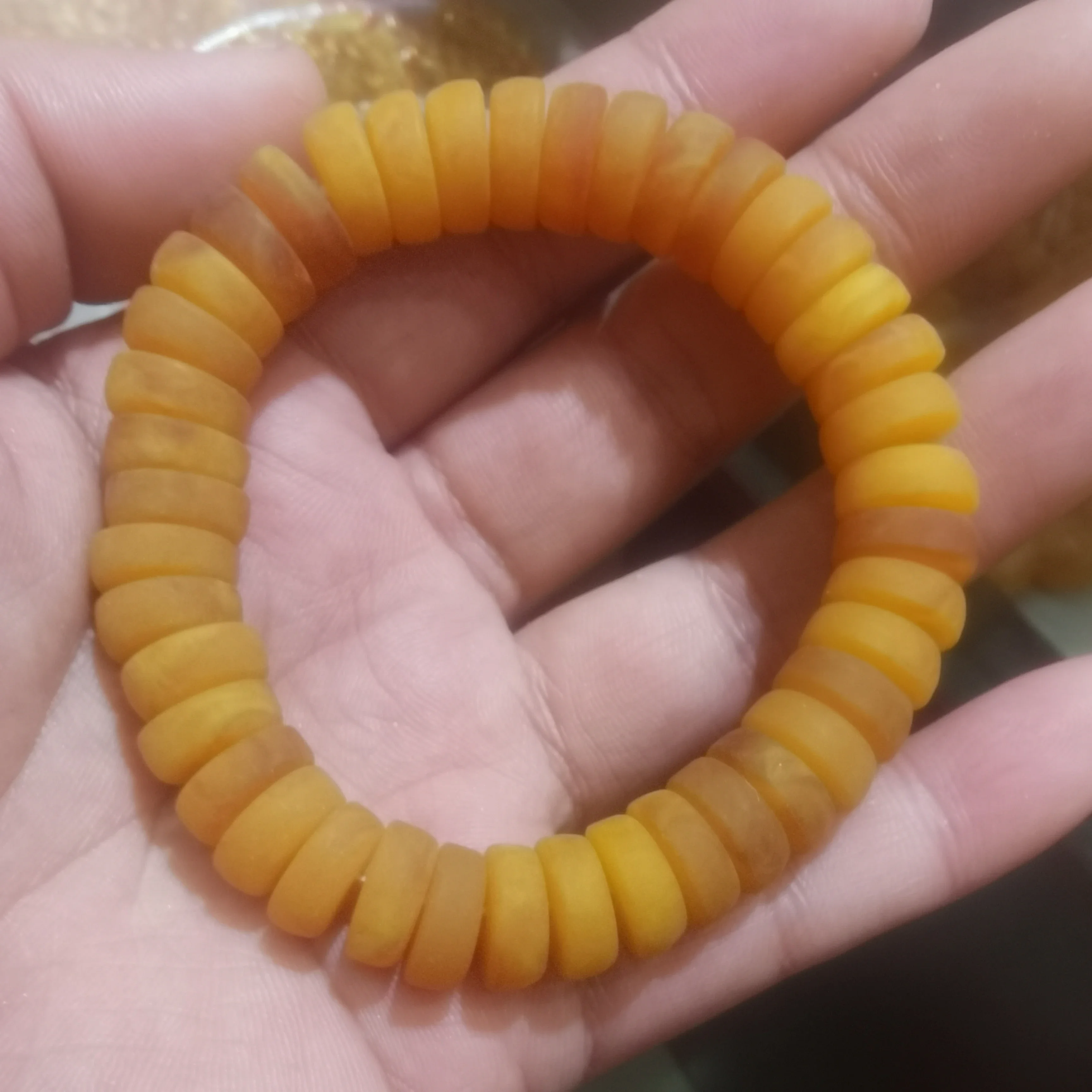 Natural Amber Bracelet Women Healing Gemstone Fine Jewelry Genuine Baltic Amber Spacer Beads Bracelets Old Beeswax Bangles
