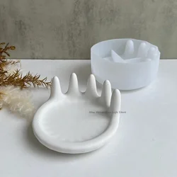 Palm Tray Silicone Mold DIY Creative Jewelry Ring Storage Dish Gypsum Concrete Epoxy Resin Crystal Glue Mould Home Decoration
