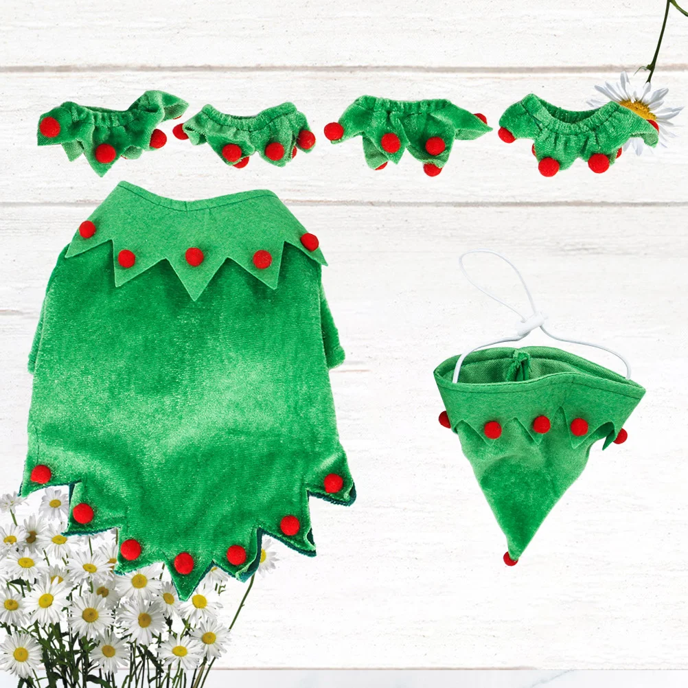 

1Set Christmas Pet Dog Clothes Small Breed Size L Adorable Elf Costume Warm Winter Clothes Party Outfit Photo Taking
