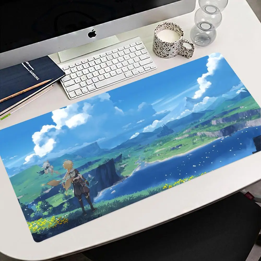 

Game G-Genshin Mouse Pad 900x400mm Mouse Pad Anime Carpet Desk Mat PC Gamer Cabinet Mousepad Gamers Accessories g pro x superli