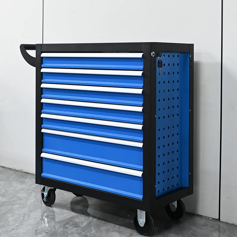 a forHot Sale Multi-functional Steel Tool Cabinet Storage Trolley 7 Drawers Powder Coating Wheel Locks 300kg Load Capacity
