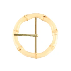 Fashion Clothing Garment Apparel Accessories Unique Handmade Round Circle Ring Natural Bamboo Root Belt Pin Buckle