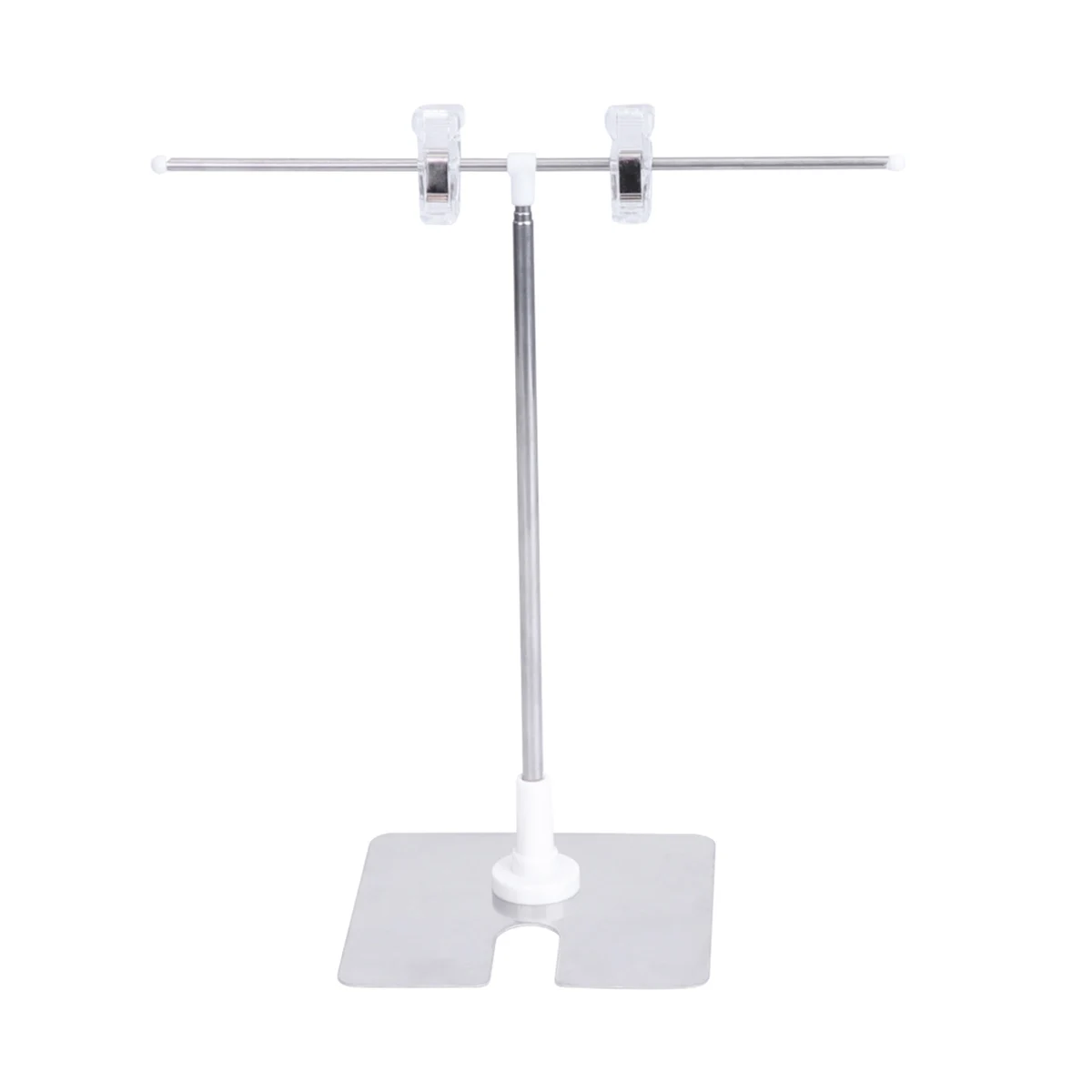 

Adjustable Poster Stand Frosted Non-Slip Surface Display Solid Stainless Steel Base White Metal Floor for Store