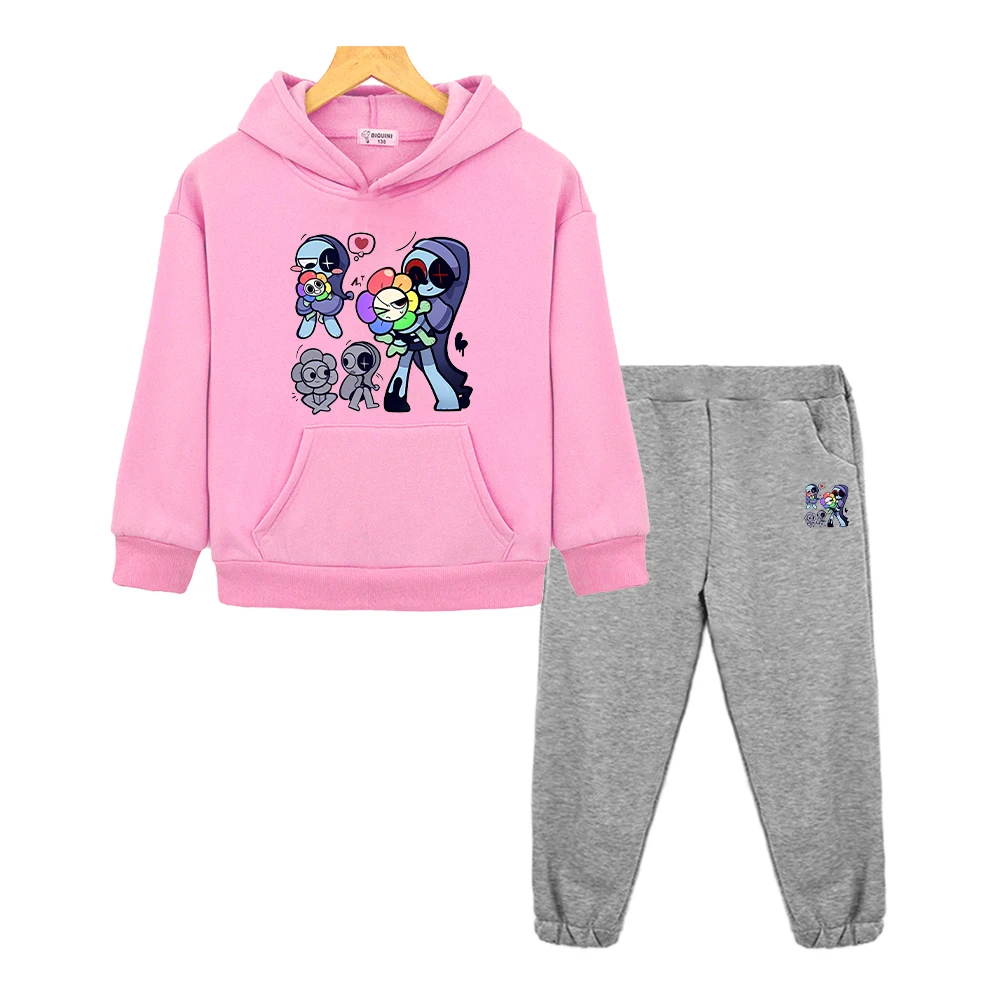 Dandys World anime hoodie Fleece sweatshirt Cartoon jacket 2pcs pullover+Pant boy girls Sports Hooded Sets kids boutique clothes