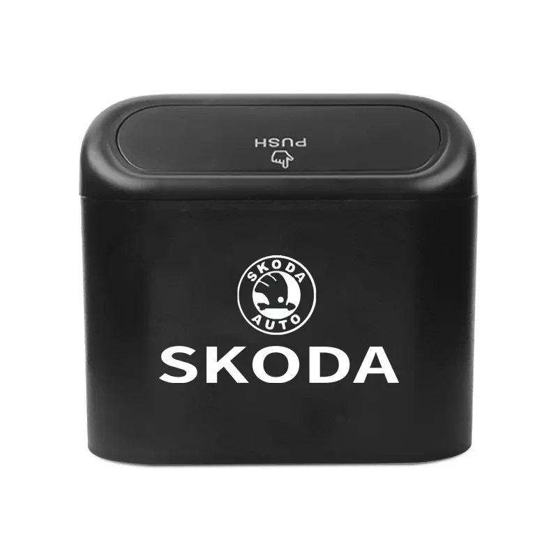 For Skoda Octavia MK2 MK3 2 3Fabia Karoq Kodiaq Superb Rapid Car Trash Can Storage Box Vehicle Multifunctional Garbage Dust Case