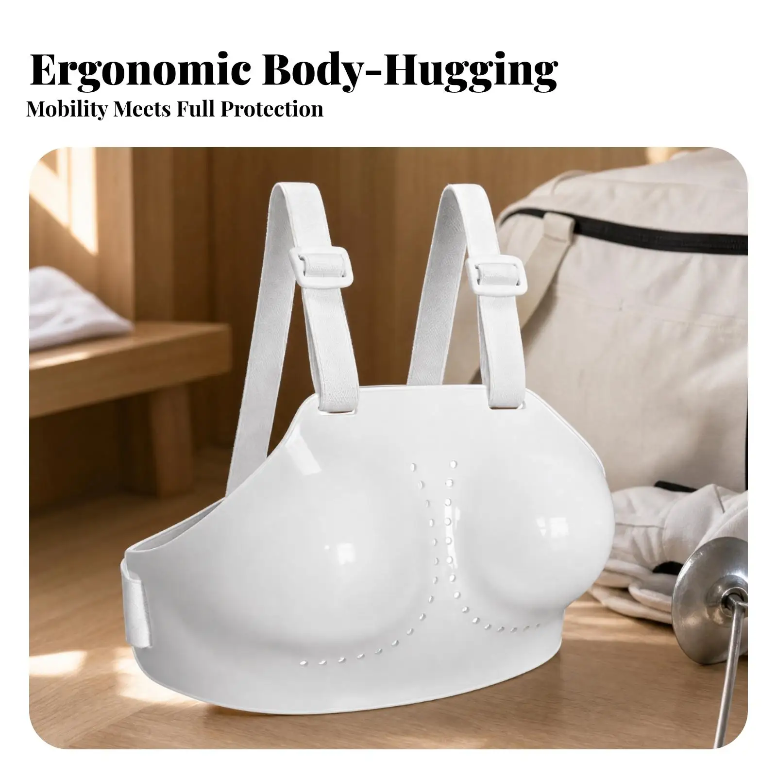 Lightweight Fencing Chest Protector for Athletes Sponge Padding Rigid Plate Torso Guard for Foil Epee Sabre Practice Gear