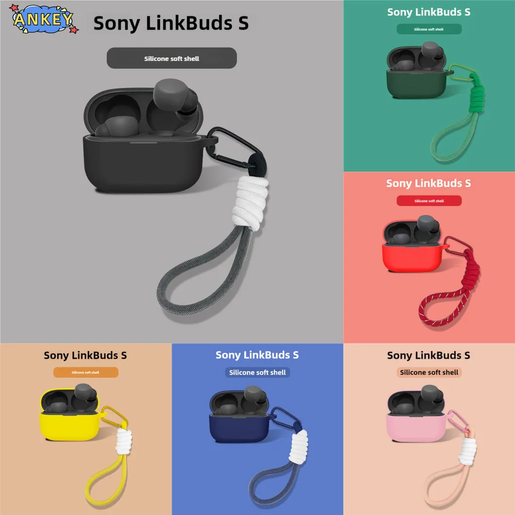 for SONY LinkBuds S Case Protective WF-LS900N Nylon Lanyard Soft Cover Headphone Shells Sleeve Hand Rope Strap Accessories