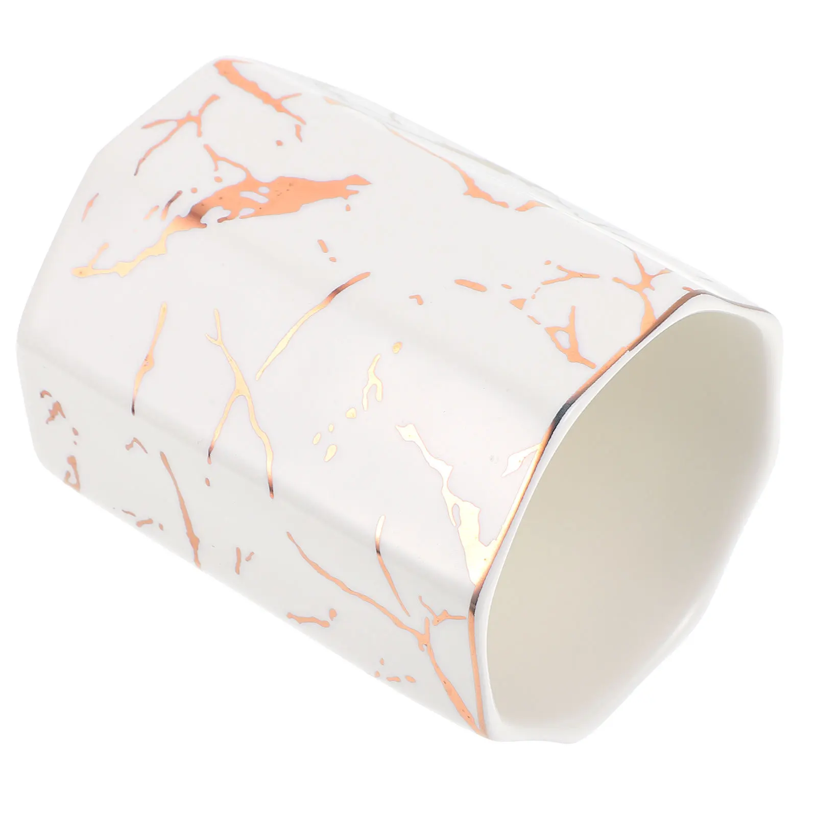 

Desk Organizer Office Pen Holder Pencil Holders Decorative Brush Containers Organizers Marbling Storage Octagonal