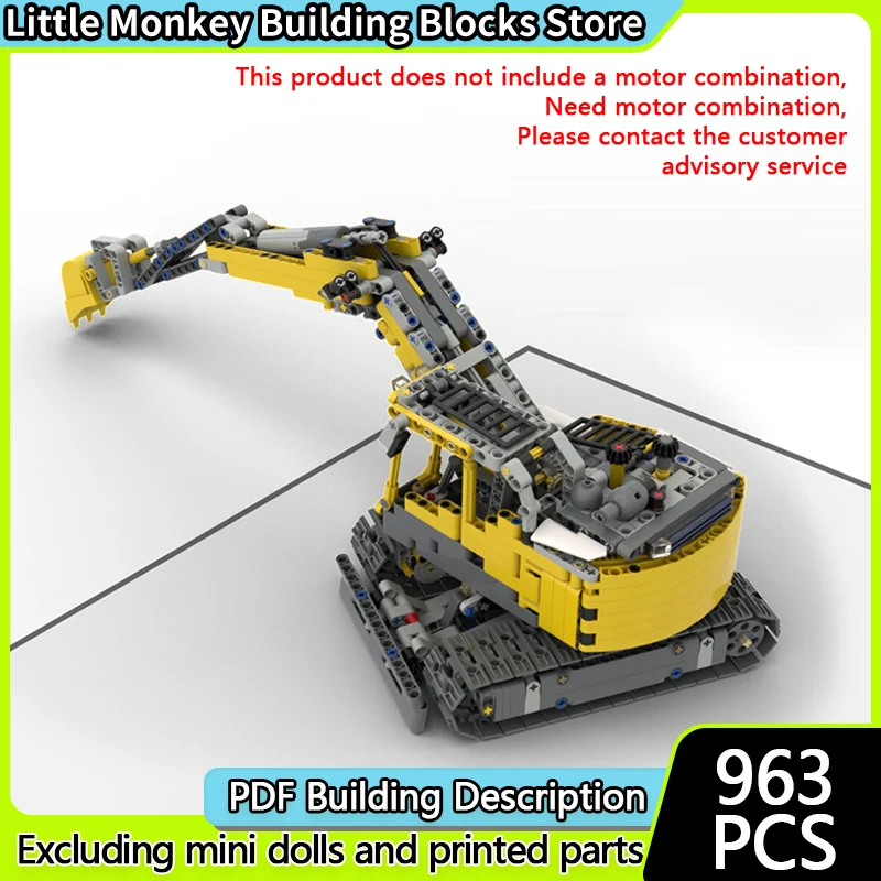 

City Car Model MOC Building Bricks Heavy-Duty Construction Excavator Modular Technology Gifts Holiday Assemble Children Toy Suit