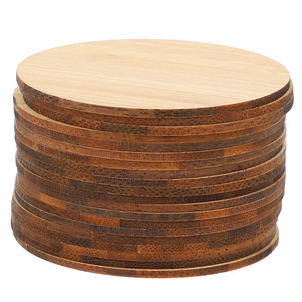 

20pcs Bamboo Painting Materials Unfinished Round DIY Pieces Safe Kids Craft Circle Disc Sewing Accessories