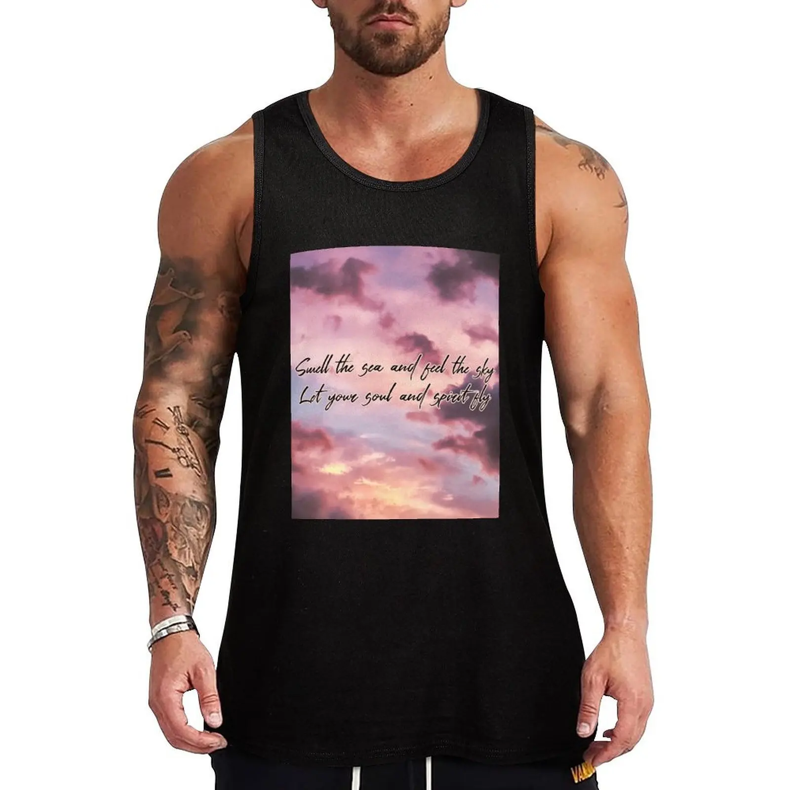 smell the sea and feel the sky let your soul and spirit fly Tank Top Casual Summer Tank Top Relaxed Fit Sleeveless Wear