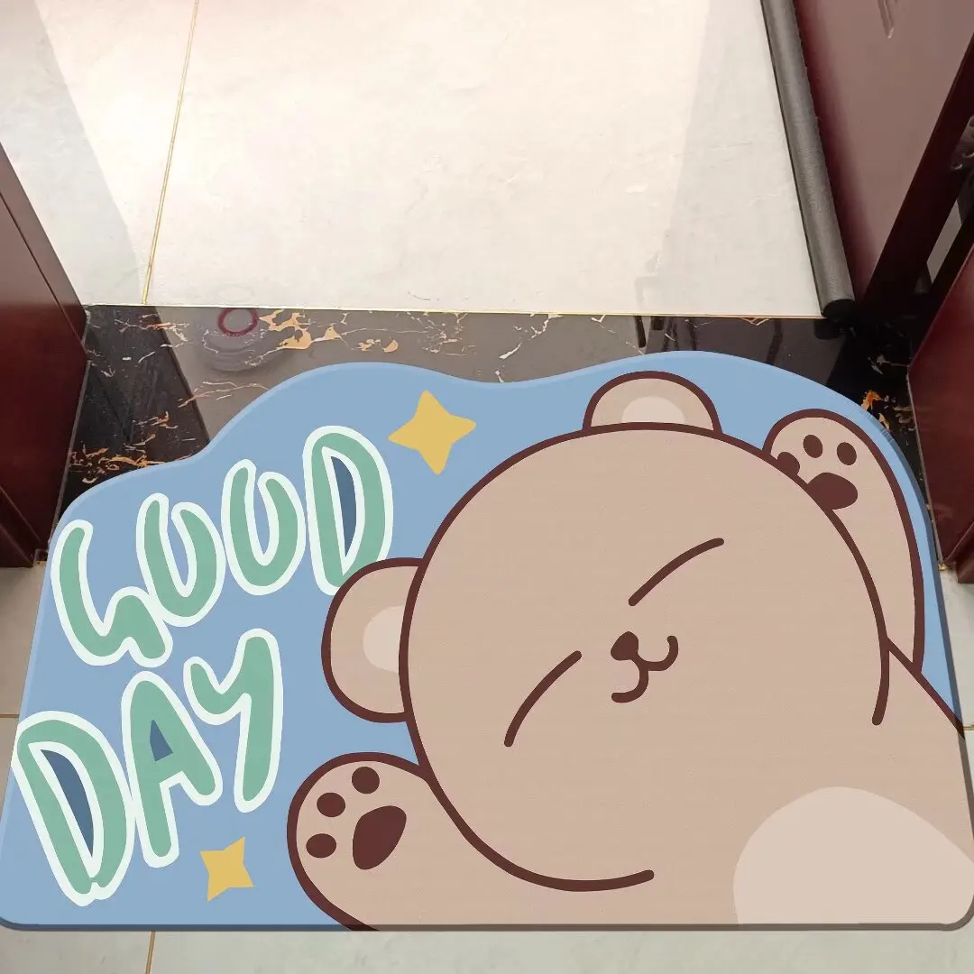 Toilet floor mat, diatom mud, quick-drying bathroom mat, toilet door, bathroom anti-skid and anti-drop foot mat