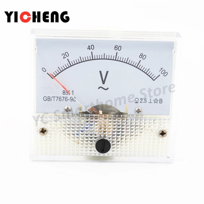 85L1 pointer type AC voltmeter mechanical AC 0-50V 100V 150V 250V 300V 450V 500V 600V 1000V