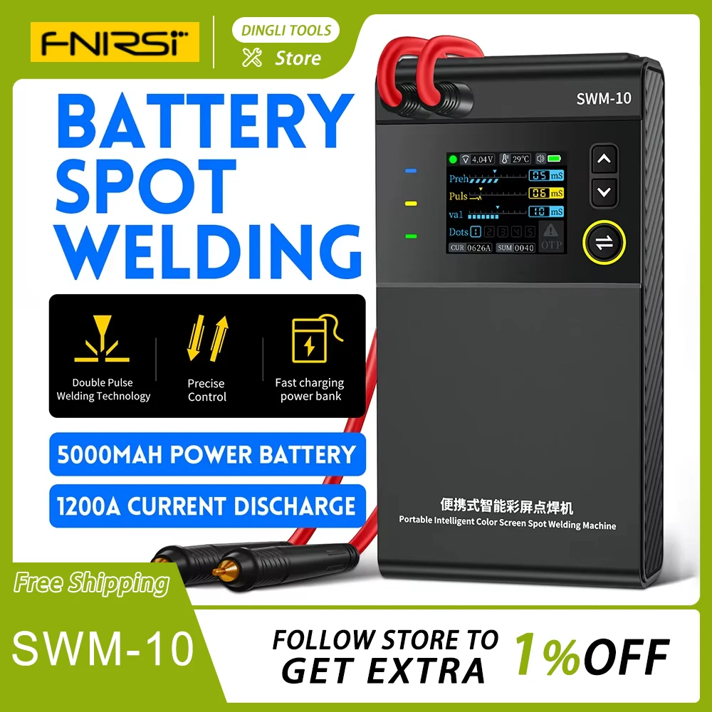 Fnirsi Swm-10 Portable Battery Spot Welder Diy Welding Machine 18650 Battery Pack Welding Bespoke Tool 5000mah Weldable 0.25mm