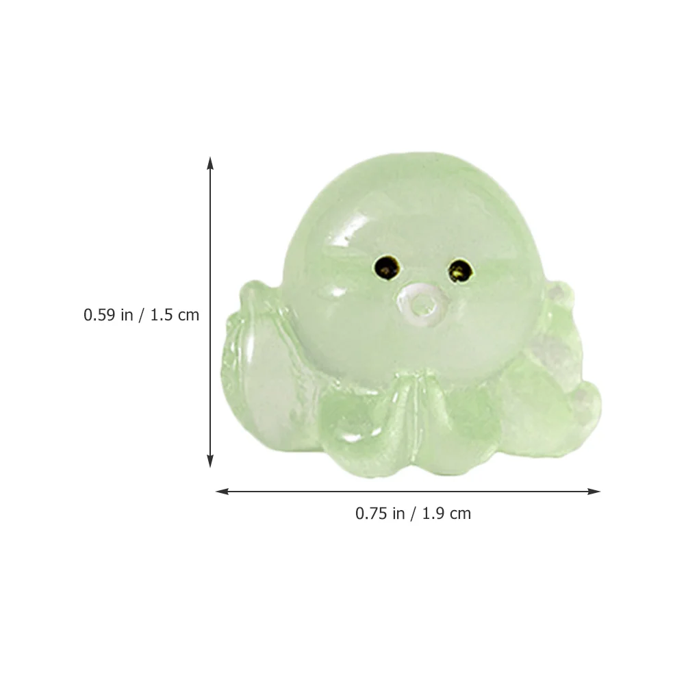 

32Pcs Mini Resin Glow in The Dark Octopus Sculptures Luminous Ocean Animal Crafts Fairy Garden Desktop Decoration