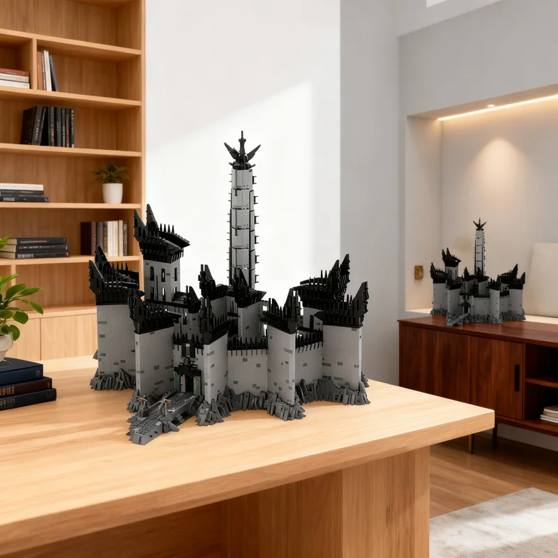 14045pcs MOC The Hobbit Lord The Rings The Rings UCS Minas Morgul Model Building Blocks Christmas Gift Toy Display Assemble