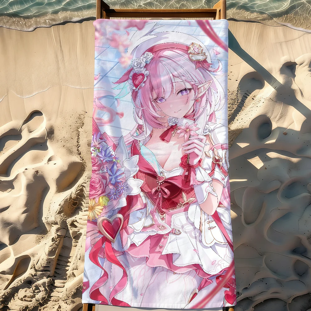 Game Honkai Impact Elysia Towel Sports Quick Dry Travel Camping Gear Sandproof Soft Light Large Beach Towel