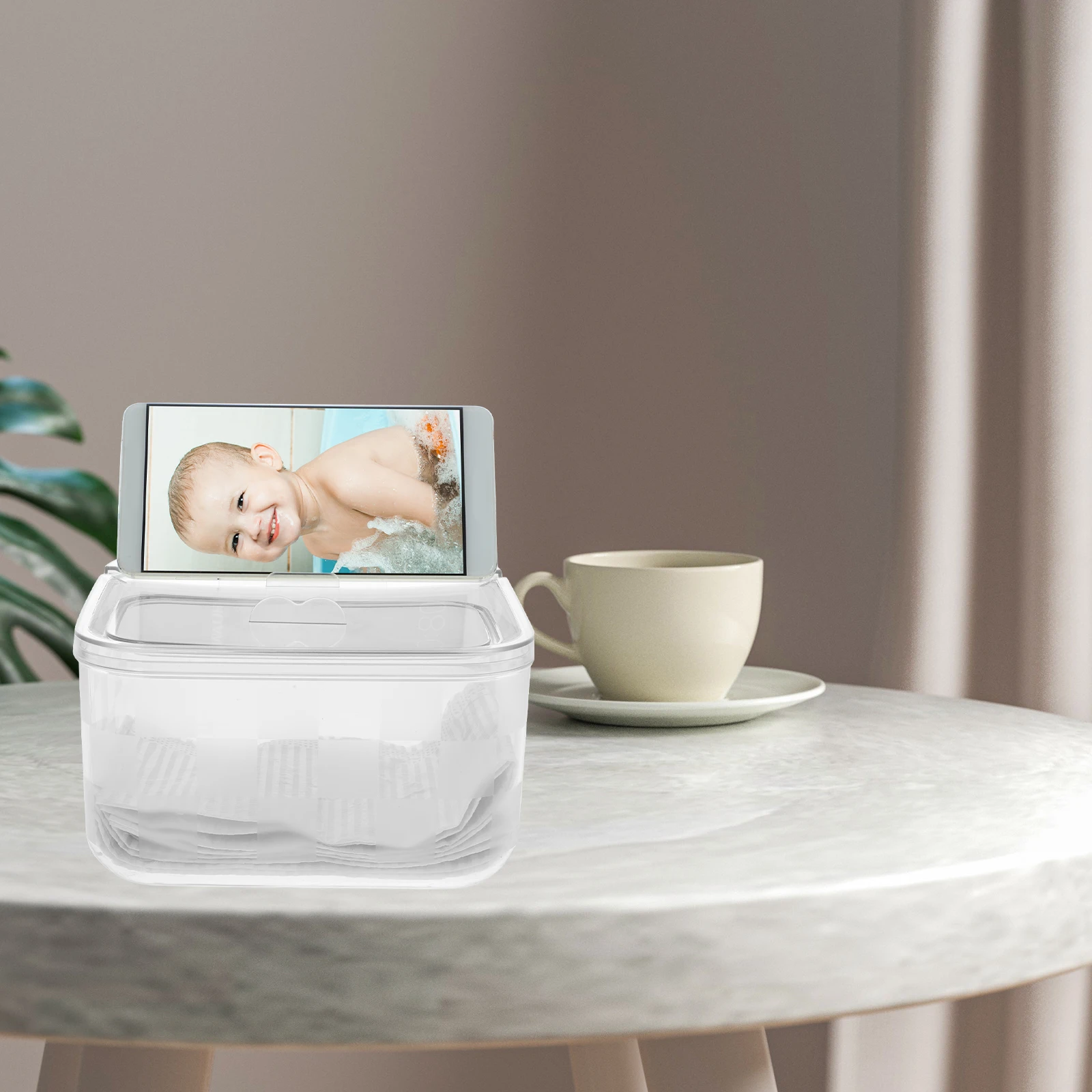

Multifunctional Transparent Tissue Storage Box Desktop Organizer Plastic Napkin Holder For Home Office Bedroom Living Room