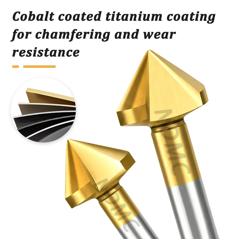 Single-edged Three-edged 8.3 * 90/10.4 * 90/12.4 * 90 Chamfering Knife Straight Handle Deburring Tool 90 Degree Chamfering Knife