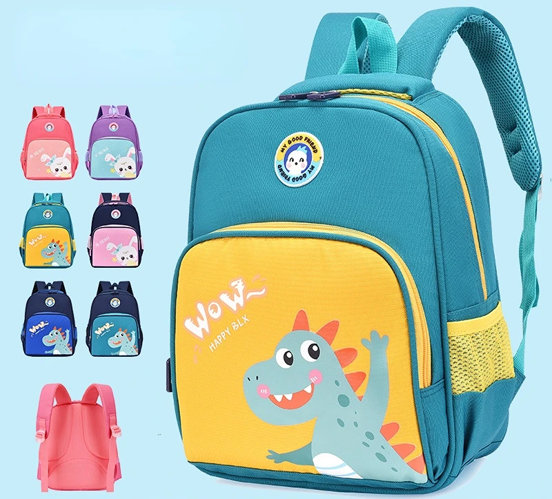 Tas Sekolah TK Kartun Tahan Air Gambar Dinosaurus Kelinci Ransel Anak-anak Tas Sekolah 3-6 Tahun untuk Anak Laki-laki dan Perempuan