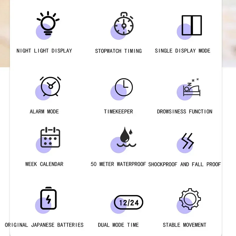 SANDA femmes montre sport étudiant montres pour dames décontracté multifonctionnel mode LED montre-bracelet numérique 2 temps horloge étanche