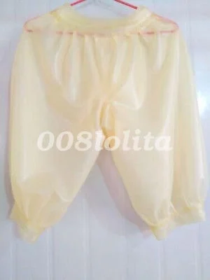 Latex Rubber Knee-length Pant Transparent Short with Urine Gag Cosplay Party