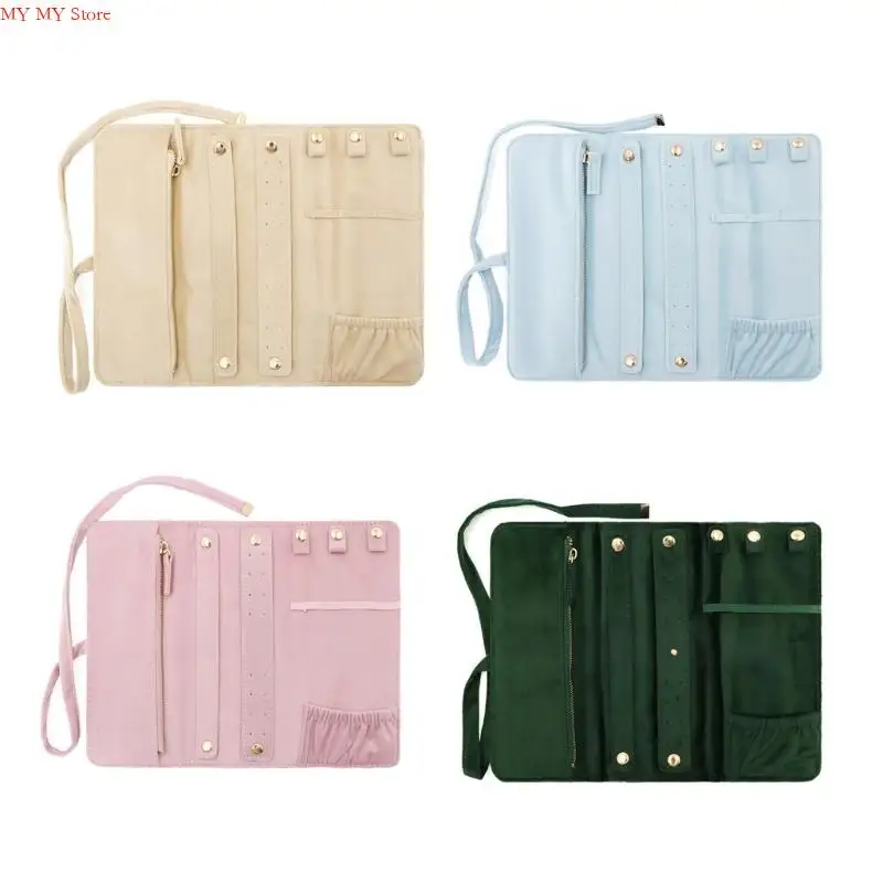 

Luxury Velvety Jewelry Compact Travel Storage Organizers Storage Bags For Earrings Necklaces Rings