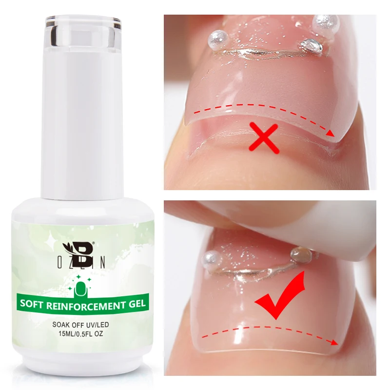 BOZLIN 15ml เจลเสริมเล็บฟังก์ชั่นเจลหนาฐานเจล Top Coat โปร่งใส Soak Off UV เล็บเล็บ