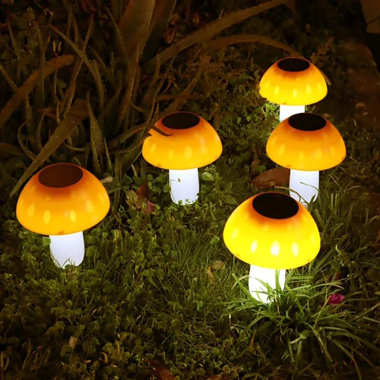 Solar Mushroom Shaped Garden Light Ground Plug Rainproof LED Ambient Lamp For Villa Yard Path Decor Lighting