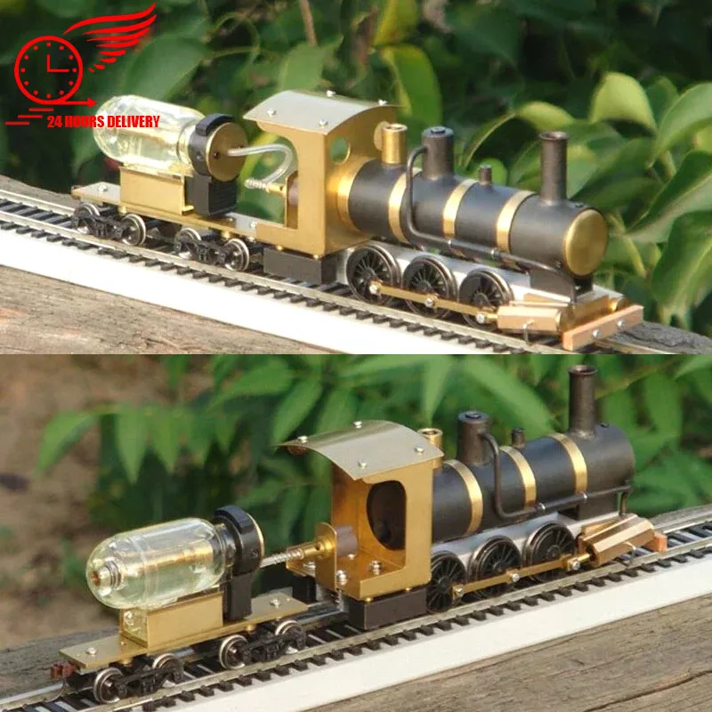 

Steam Train Model Movable Simulation Retro Metal Brass Precision HO Scale DIY Finished Train Toy