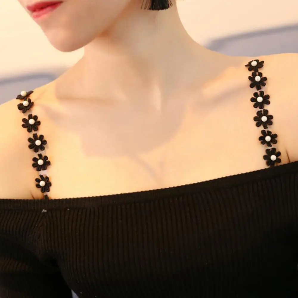 Tracolla per reggiseno invisibile con fiore regolabile trasparente in silicone sexy estivo in pizzo per donna ragazza