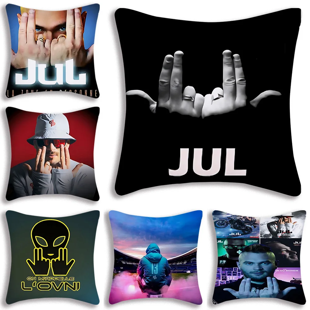 Rapper JuL C\'est Pas Des Lol Pillow Covers Cartoon Sofa Decorative Home Double-sided Printing Short Plush Cute Cushion Cover