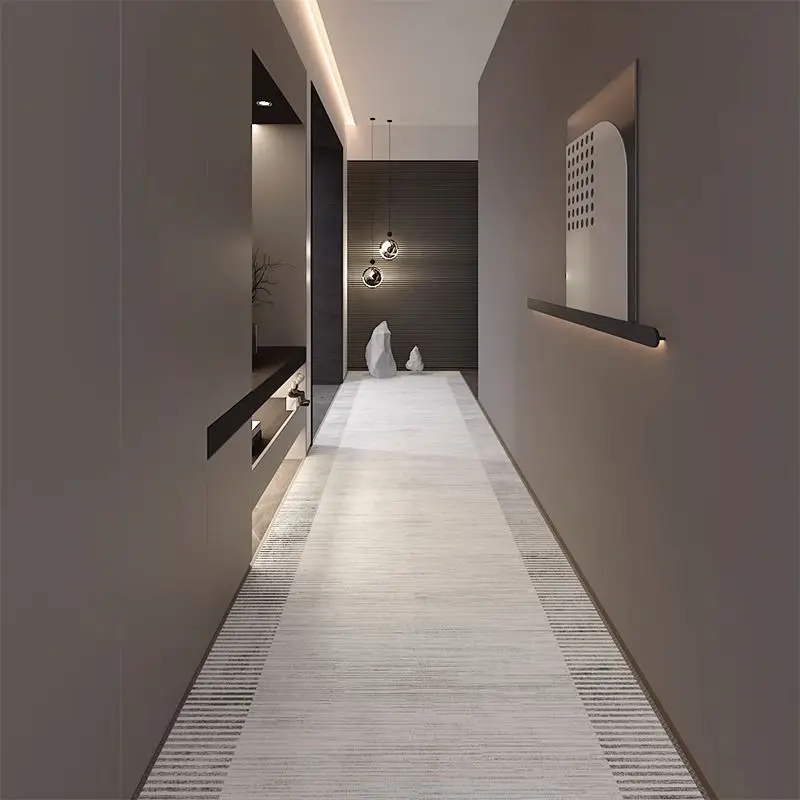 Modern Fashion Long strip corridoio tappeto decorazione della casa Hotel corridoio tappeto lavabile Villa scale corridori stuoie personalizzabili