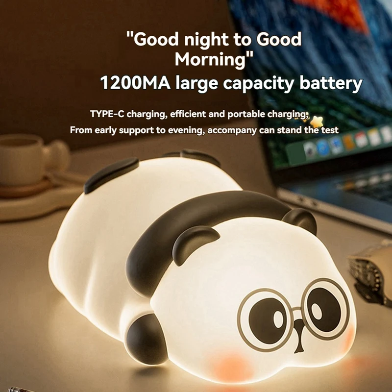 ГОРЯЧИЙ! Силиконовый ночник с пандой, детская спальня, лампа для защиты глаз, лампа с пандой, чтобы сопровождать вам спать ночью