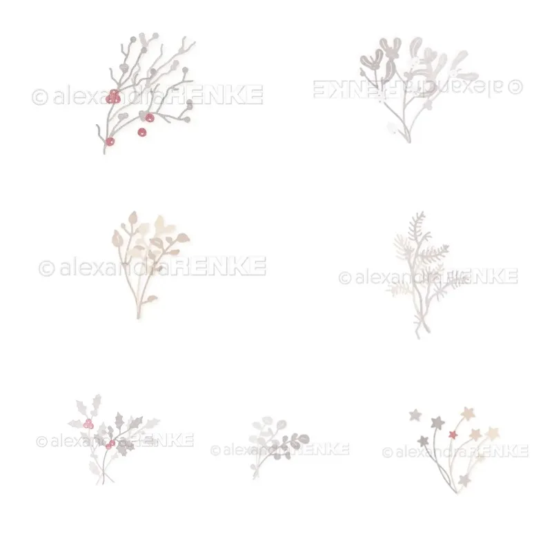 Flowers Laying FloarlsTannenzweige  Leaves Branch Metal Cutting Dies Silicone Stamps Scrapbooking Make Photo Album Card DIY Pape