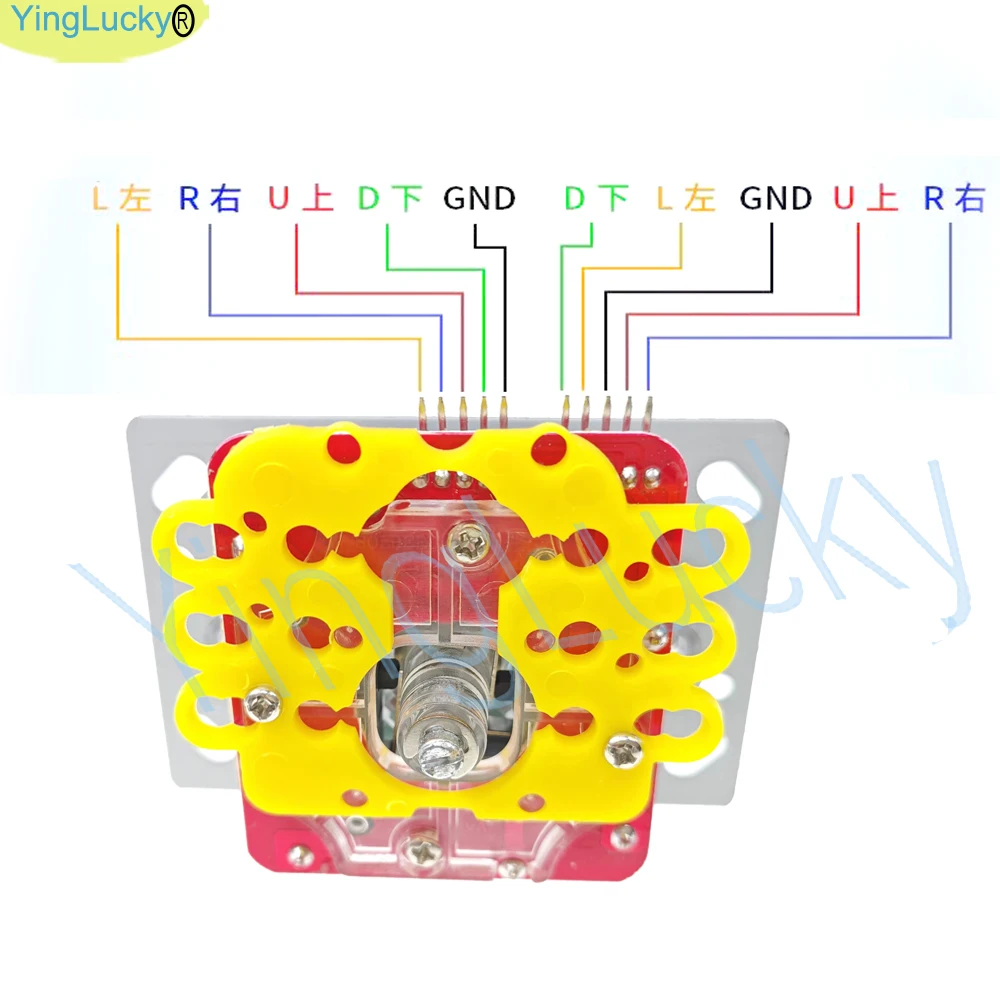 ARCADE 12V LED Joystick Bunte Beleuchtete Licht Umschaltbare Weg Controller Für Arcade Angeln Kran Klaue Spiel Verkaufsautomat – Detail 7