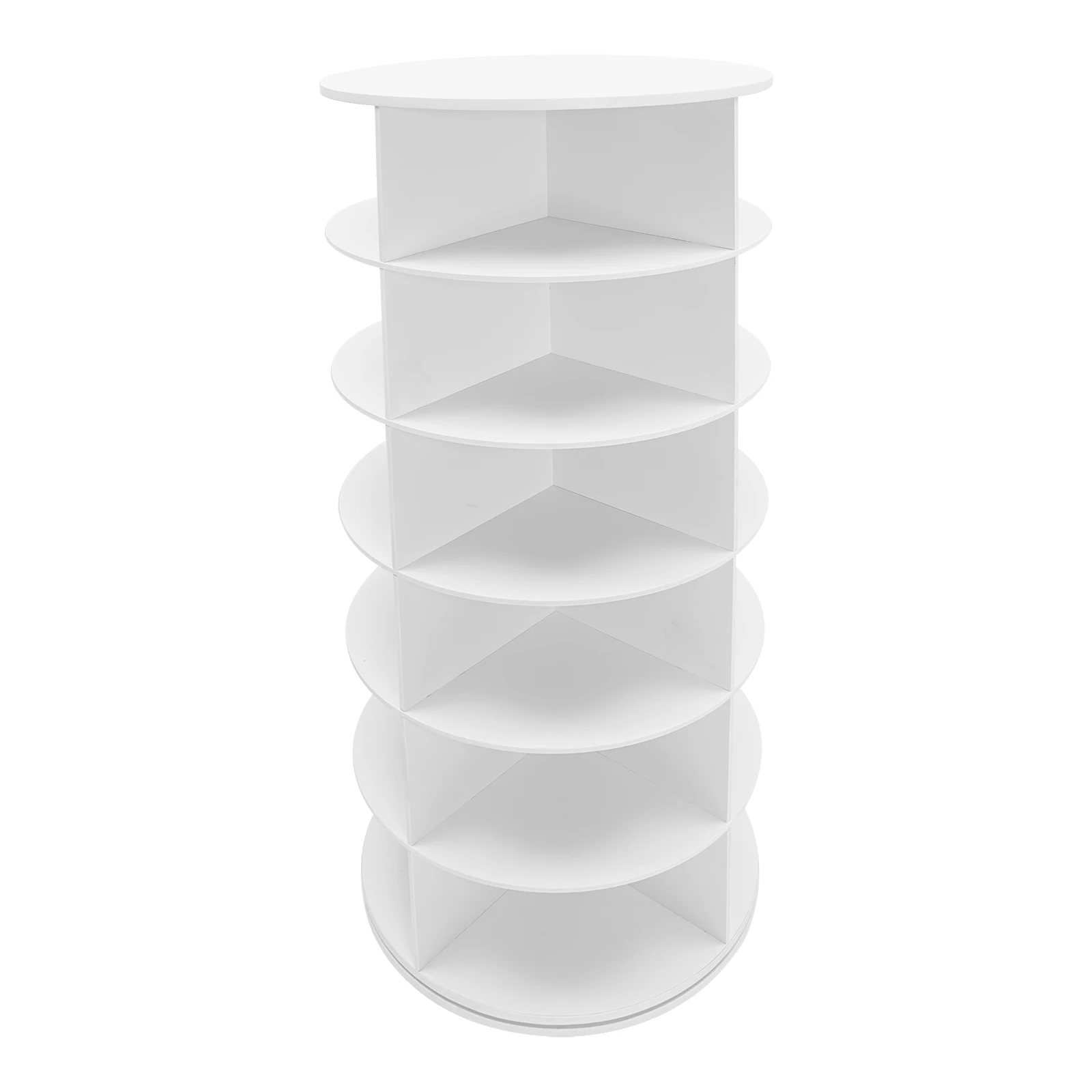 White Rotating Free Standing Shoe Rack Organizer for Efficient Space Management