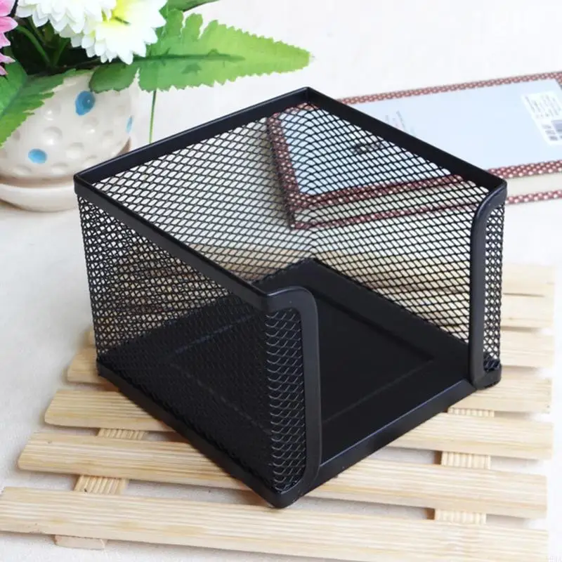 594a Simple Mesh Memo Cube Metal Notes Pads Halter für Office Desktop Multifunktion